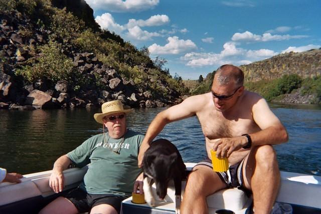 Our friends Paul and Dan like to boat also.