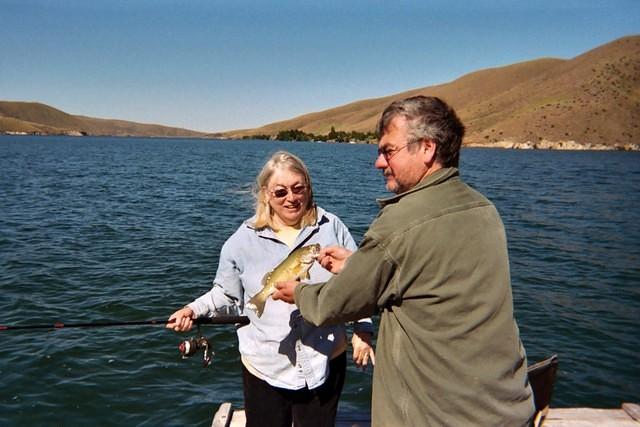 Jane caught a little bass while we were camping.
