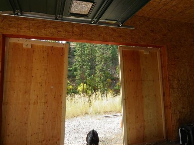 Curtis scraped his fingers good when he and Jane put the doors with the rollers on.