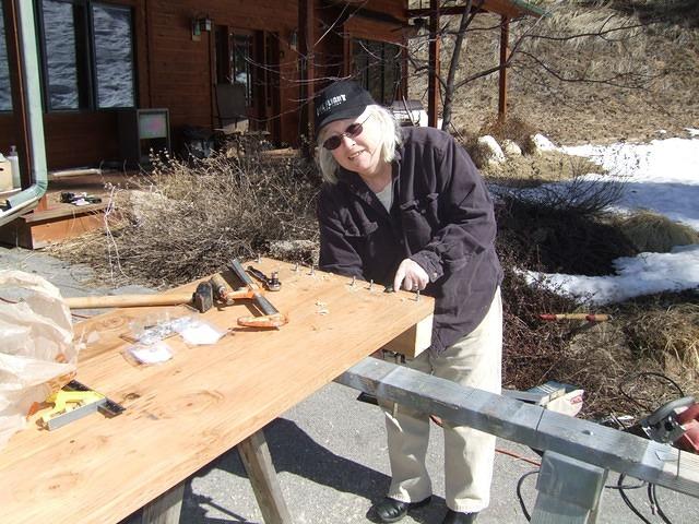 Jane gets to drill and put in bolts too.