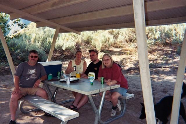 Enjoying a small picnic at the lake