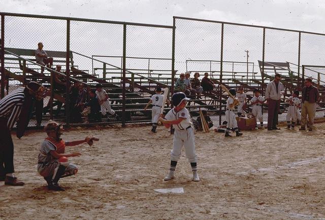 Curtis playing softball in Saudi Arabia