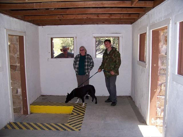 Paul, Jane and Anthony in the now empty bath house.