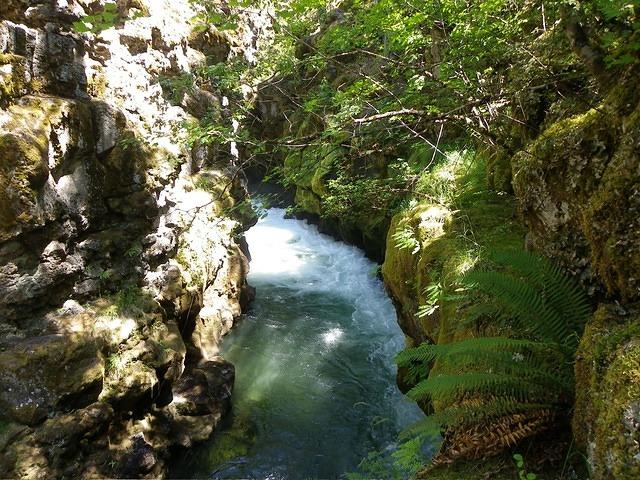 It runs even faster when the water has to go through a narrow gorge.