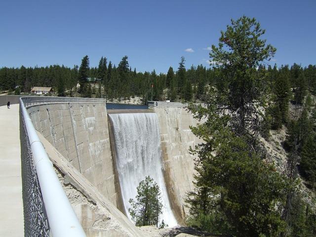 Walking on the top towards the falls.