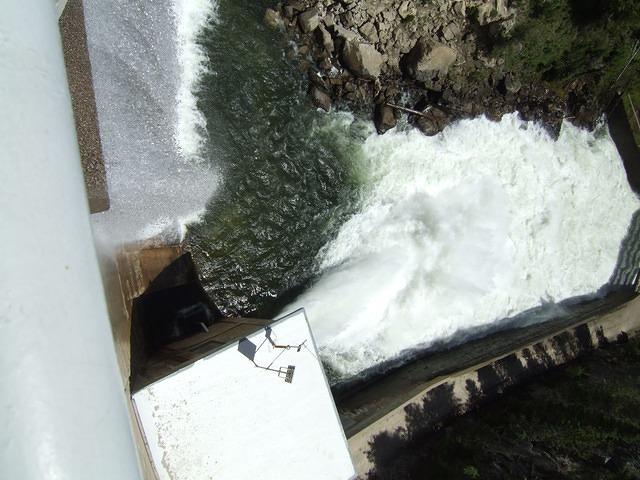 The waterfall is not the source of the raging water.