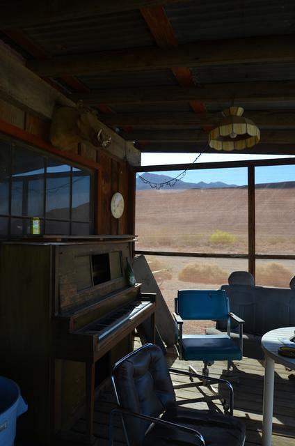 The front porch of the store has interesting things on it.