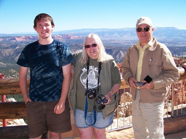 Anthony, Jane and Jeff  with a perfect backdrop.