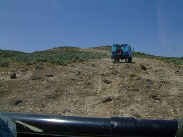 The Volvo goes up the hill nicely too.