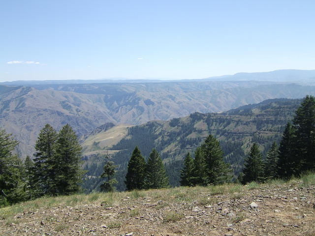 Overlooking Hells Canyon. It is a ways off, so we just see mountain tops.