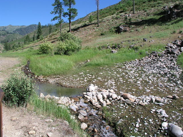 Hot springs in Lowman by Payette River.