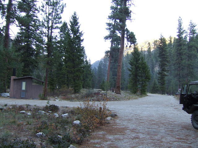Unlike previous campgrounds, this one has a privey. No one is camping by us, so we have it all to ourselves.