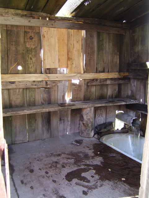 The shack seems to be in pretty bad shape. The floor is at least 6 levels of replaced floor.