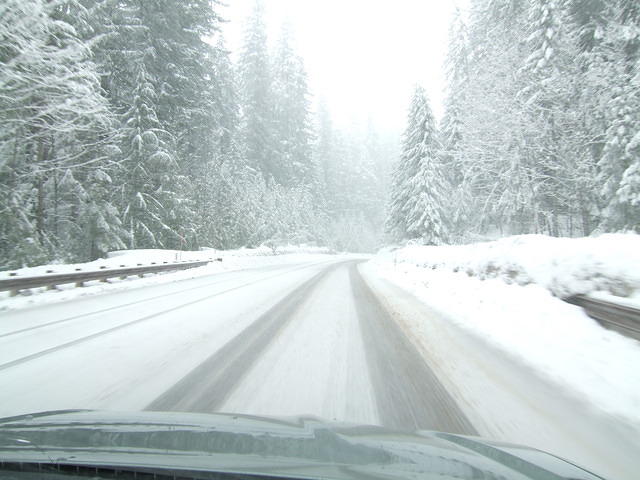 Day five was our day to drive home. This was the first snow fall we drove through.