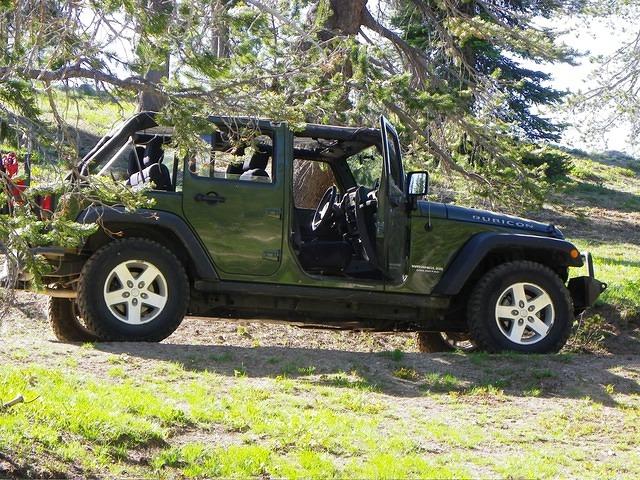 A picture of the jeep in happier times before Curtis backed it into a tree.