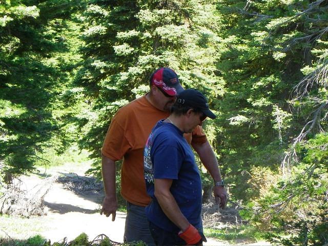 Aren't we strong? We carried a tree. Making the path clear for the big run.