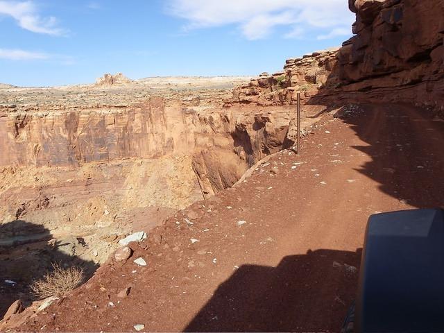 Cliff side road, travel not advised when wet.