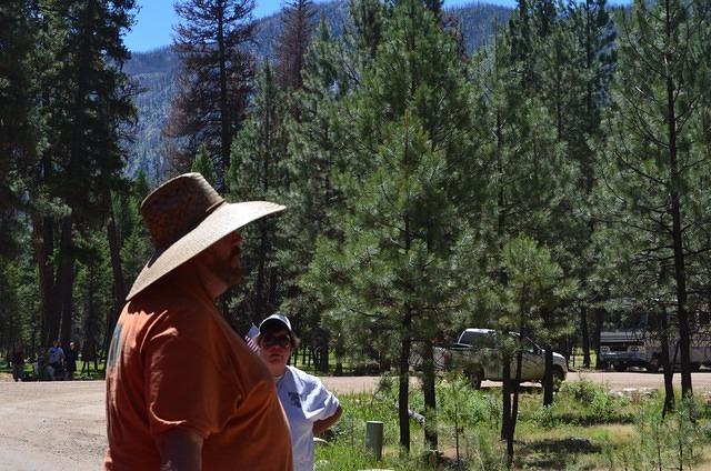 Christian is nice and cool in the shade of his hat!
