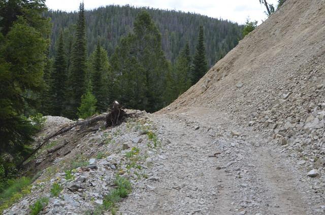 One of the narrow parts of the road.