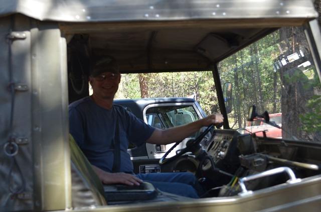 Mitch is really happy driving the Pinzgauer.