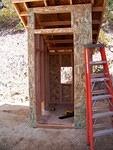 Ready for siding, doors amd vents. Sure looks more like an outhouse than a chicken coop.
