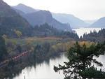 Another train! This one is by Hood River. This is a very beautiful view!