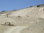 This is one of many tailing piles from the mine. One paid $40 for the pleasure of digging here. Curtis got a few pieces of petri