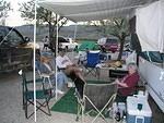 There was a lot of time to sit and chat provided the wind did not blow. It blew hard enough to have a 'white out'.