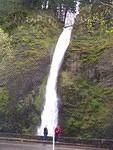 There are many waterfalls along I84 just past Portland. The log atop spanning the falls can be used to cross across!