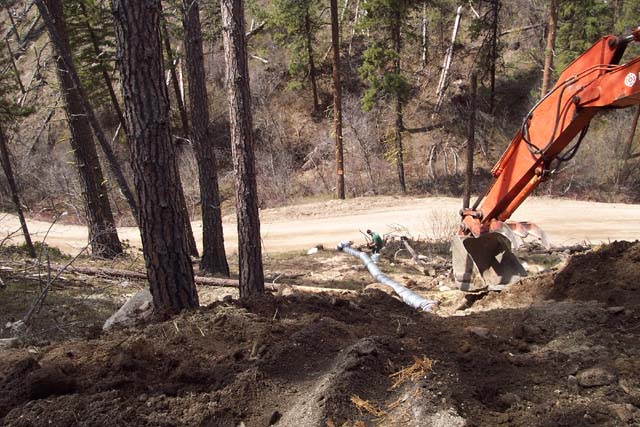 We install 110' of 12" Culvert