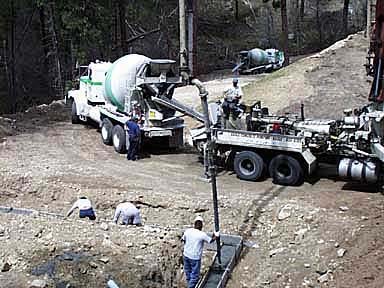 Pumping Concrete into the Garage Footings