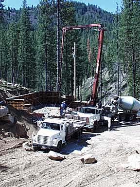 Pumping Concrete into Garage Forms