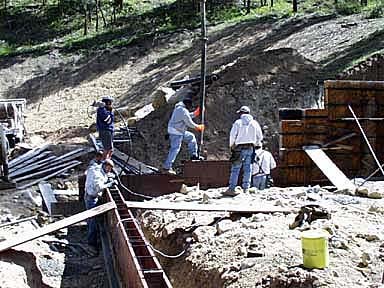 Pumping Concrete Into the Garage Forms