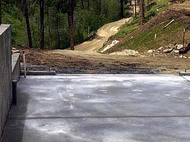View Down the Driveway from inside the Garage