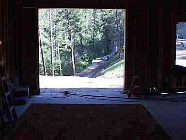 Looking Out of the Garage toward Robie Creek Rd