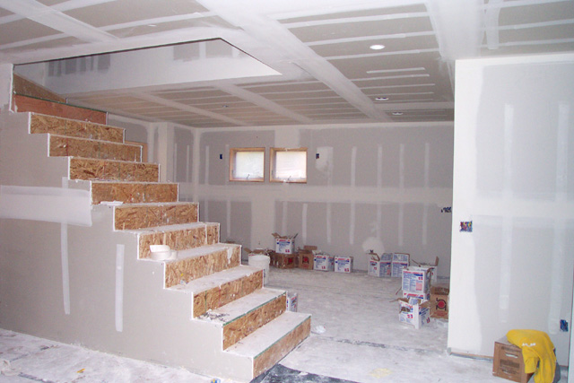 drywall by dining room
