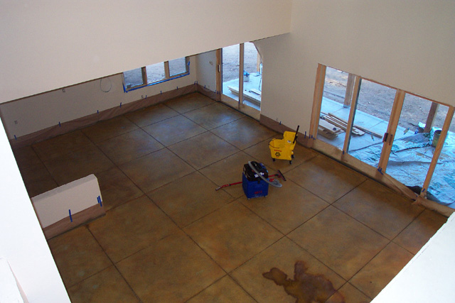 staining the concrete floor