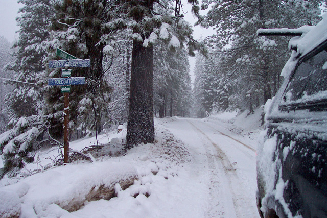 driving through the snow