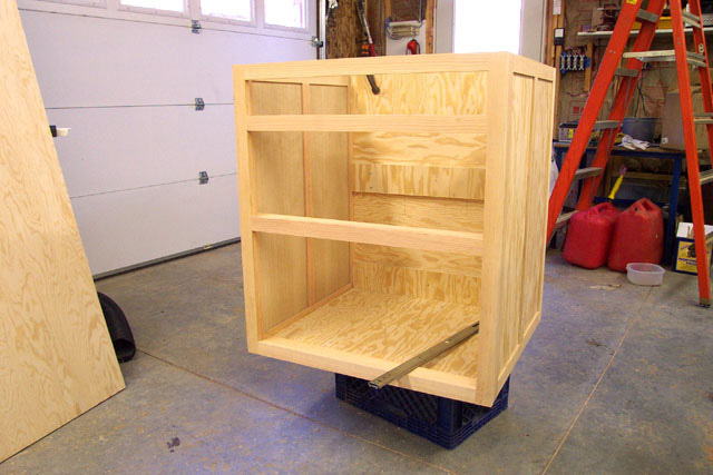 start of kitchen cabinets