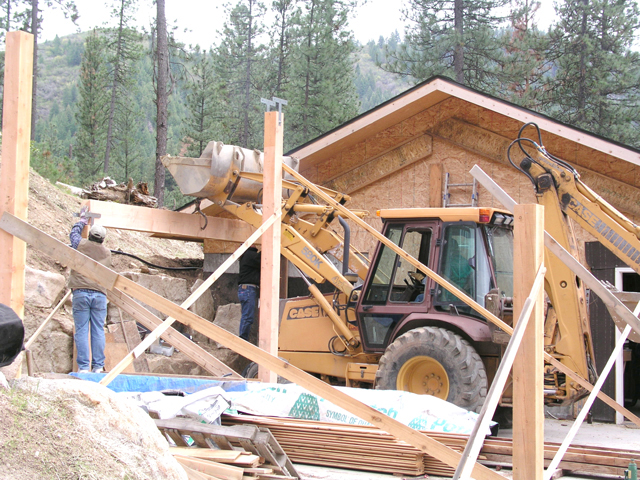 lifting beams for shed      