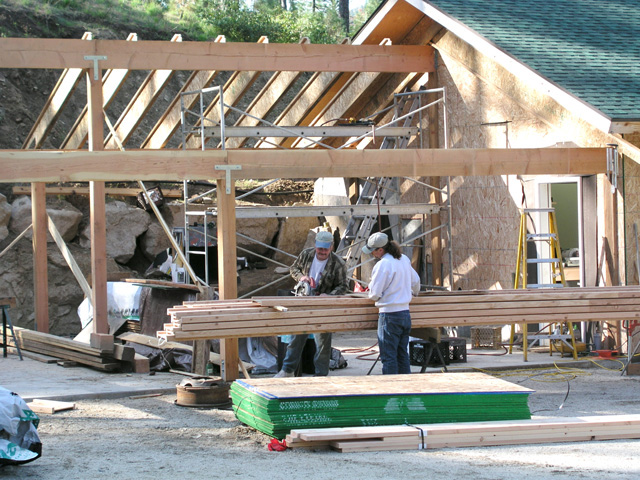 putting up the rafters     
