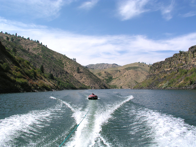 Pulling Ant Man on lake